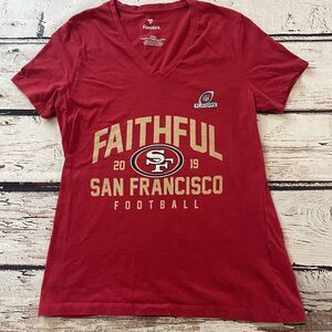 San Francisco 49ers 2019 Playoffs Women's Size Medium V-Neck T-Shirt‎